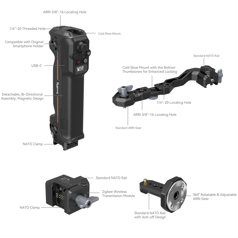SmallRig Wireless Control Sling Handgrip za DJI RS Seriju 3919 - 3